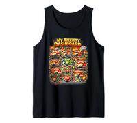 Mi Ansiedad Dashboard Divertido Salud Mental Humor bajo Cortisol Camiseta sin Mangas