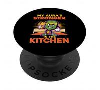 Mi Aura es más Fuerte en la Cocina Jugador de Pickleball PopSockets PopGrip Adhesivo