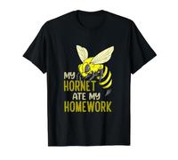 Mi avispón se comió mis Deberes, Divertida Escuela de Insectos y Avispas Camiseta gráfica económica, Hombre, Negro, M