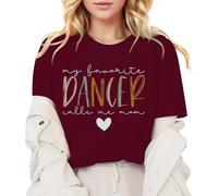 Mi bailarín favorito llamado Mich Mamá Camiseta de Baile para Madre Camiseta Negra, Vino, XXL