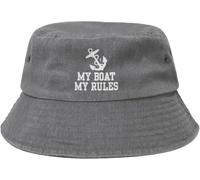 Mi Barco, Mis Reglas Unisex Algodón Sombrero del Pescador Moda Sombrero De Cubo Casuales Sombreros De Sol para Senderismo Al Aire Libre Pesca
