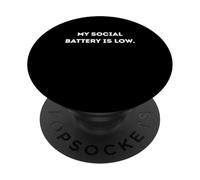 MI batería Social es Baja ansiedad de Trabajo Corazón PopSockets PopGrip Adhesivo