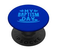 Mi Bautismo Día Camisa Bautizo Camisa Bautizo Christian Bautised PopSockets PopGrip Adhesivo