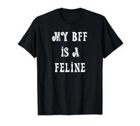 Mi BBF es un Gato felino Camiseta gráfica económica, Hombre, Negro, S
