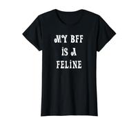 Mi BBF es un Gato felino Camiseta gráfica económica, Mujer, Negro, M
