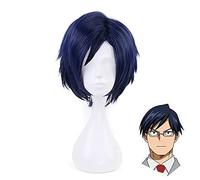 Mi Boku No Hero Academia Iida Tenya Corto Azul 3/7 Estilo Resistente Al Calor Disfraz Cosplay Peluca + Gorro De Peluca Mz-1162