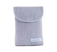 mi bollito - Bolsa organizadora de pañales y toallitas de bebé, tejido gofrado 100% algodón, cierre rápido tipo velcro, práctica y elegante. (Gris claro)