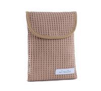 mi bollito - Bolsa organizadora de pañales y toallitas de bebé, tejido gofrado 100% algodón, cierre rápido tipo velcro, práctica y elegante. (Marrón pastel)