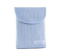 mi bollito - Bolsa organizadora de pañales y toallitas de bebé, tejido gofrado 100% algodón, cierre rápido tipo velcro, práctica y elegante. (Azul claro)