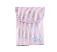 mi bollito - Bolsa organizadora de pañales y toallitas de bebé, tejido gofrado 100% algodón, cierre rápido tipo velcro, práctica y elegante. (Rosa claro)