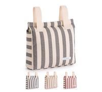 mi bollito - Bolso Carro Bebé | Nueva Colección | Bolsa para Carrito Universal con Cierre de Clic | Ligera, Práctica y con Gran Capacidad | Diseño de Rayas. (Negro)