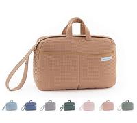 Mi Bollito - Bolso de maternidad Crossbody para carrito de bebé y para hospital. Bolsa organizadora práctica y elegante de gran capacidad. Producto fabricado en España. (Marrón pastel)