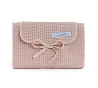 Mi bollito - Cambiador de bebé portátil, plegable e impermeable. Tejido 100% de algodón de gofre. Fácil de guardar en el bolso maternal. Ideal para regalo de recién nacido. (Rosa pastel)
