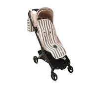 Mi Bollito - Colchoneta silla de paseo universal - Modelo a rayas acolchada y transpirable - 100% algodón - Compatible con todos los carros de bebé - Fabricado en España. (Negro)