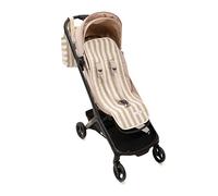 Mi Bollito - Colchoneta silla de paseo universal - Modelo a rayas acolchada y transpirable - 100% algodón - Compatible con todos los carros de bebé - Fabricado en España. (Beige)