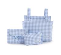 mi bollito - Pack de maternidad para bebés: bolso de paseo vichi, pañalera y cambiador portátil impermeable vichi. Fabricado íntegramente en España. (Pack bolso de paseo, neceser y cambiador, Azul)