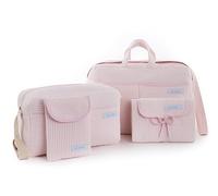 mi bollito - Pack Esencial para Mamás, Papás y Bebés: Bolsa de maternidad, bolso de paseo, cambiador portátil y organizador de pañales y toallitas. Fabricado en España. (Rosa claro)
