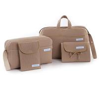 mi bollito - Pack Esencial para Mamás, Papás y Bebés: Bolsa de maternidad, bolso de paseo, cambiador portátil y organizador de pañales y toallitas. Fabricado en España. (Marrón pastel)