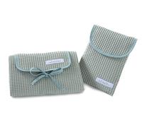Mi bollito - Set de 2 unidades, cambiador de bebé impermeable más bolsa pañalera para toallitas y pañales. Fabricado íntegramente en España. (Verde mint)