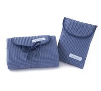 mi bollito - Set de 2 unidades, cambiador de bebé impermeable más bolsa pañalera para toallitas y pañales. Fabricado íntegramente en España. (Azul grisáceo)