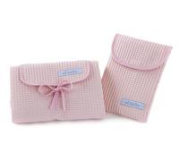 Mi bollito - Set de 2 unidades, cambiador de bebé impermeable más bolsa pañalera para toallitas y pañales. Fabricado íntegramente en España. (Rosa claro)