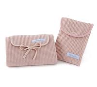 Mi bollito - Set de 2 unidades, cambiador de bebé impermeable más bolsa pañalera para toallitas y pañales. Fabricado íntegramente en España. (Rosa pastel)