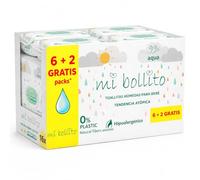 Mi Bollito - Toallitas Bebé 99% Aqua Pure, 100% Fibras Vegetales, 480 Toallitas, 8 Paquetes, PH Neutro, Piel Sensible y Atópica, Sin Perfume, Aptas Recién Nacidos (Pack de 8)