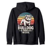 Mi Bulldog Piensa Que Soy un Perro Retro Genial Sudadera con Capucha
