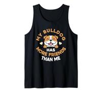 Mi Bulldog Tiene más Amigos Que yo Camiseta sin Mangas