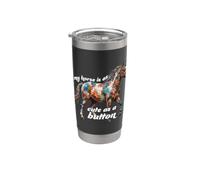 Mi caballo es tan bonito como un caballo con botones. Me encanta la artesanía. Vaso térmico de acero inoxidable de doble pared