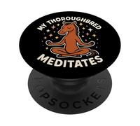Mi Caballo Pura Sangre medita Lindo Arte Divertido PopSockets PopGrip Adhesivo