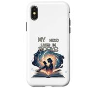 Mi cabeza vive en libros - Lindos amantes de la lectura y la literatura Carcasa para iPhone X/XS