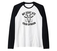 Mi Cabra se comió tu opinión Granja sarcástica Divertida Camiseta Manga Raglan