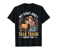Mi Cabra y yo hablamos Basura de ti Camiseta gráfica económica, Hombre, Negro, XL