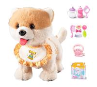 Mi Cachorro Robot Realista, Canto Musical, Baile, Peluche, Perro Interactivo, Camina Junto Al Cachorro, Imita el Habla Humana, Abraza y BESA, Camina y Corre, Diálogo de Voz Pomeranian Battery