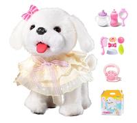 Mi Cachorro Robot Realista, Perro Interactivo de Peluche Que Canta y Baila, Camina Junto Al Cachorro, Diálogo de Voz, Simulación de la Hora de Comer, Actuación de Pa Rechargeable Battery Princess Dog