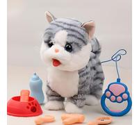 Mi Cachorro Robótico Realista, Juguete de Perro Que Camina, Animal de Peluche, Juguete Vibrante, Perro Robot para Adultos, Que Lame la Lengua, Camina, Habla y Canta Cat C