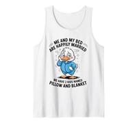 Mi Cama y yo Estamos felizmente Casados Tenemos 2 Hijos llamados Pato Camiseta sin Mangas