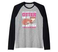 Mi Camisa Tiene una Nutria Marina de Dibujos Animados Camiseta Manga Raglan