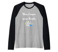 Mi Camper Mis Reglas Caravana Camping Naturaleza Camiseta Manga Raglan
