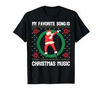 Mi canción Favorita es Navidad Música Dab Santa Ugly Suéteres Camiseta