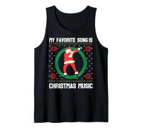 Mi canción Favorita es Navidad Música Dab Santa Ugly Suéteres Camiseta sin Mangas