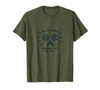 Mi Cara Cuando Alguien Dice Que no Hay WiFi Humor tecnológico Divertido Camiseta, Hombre, Verde Oliva, L
