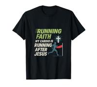 Mi Cardio está Corriendo después de Jesús Faith Run Novedad Camiseta