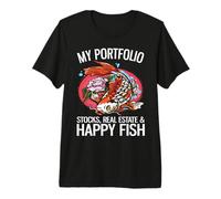 Mi Cartera Acciones Bienes raíces & Happy Fish Funny Investor Camiseta Premium