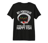 Mi Cartera Acciones Bienes raíces & Happy Fish Funny Investor Camiseta Premium