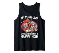 Mi Cartera Acciones Bienes raíces & Happy Fish Funny Investor Camiseta sin Mangas