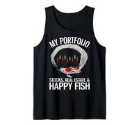 Mi Cartera Acciones Bienes raíces & Happy Fish Funny Investor Camiseta sin Mangas