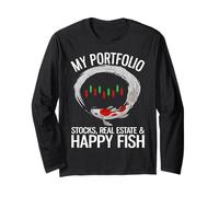 Mi Cartera Acciones Bienes raíces & Happy Fish Funny Investor Manga Larga