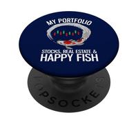 Mi Cartera Acciones Bienes raíces & Happy Fish Funny Investor PopSockets PopGrip Adhesivo